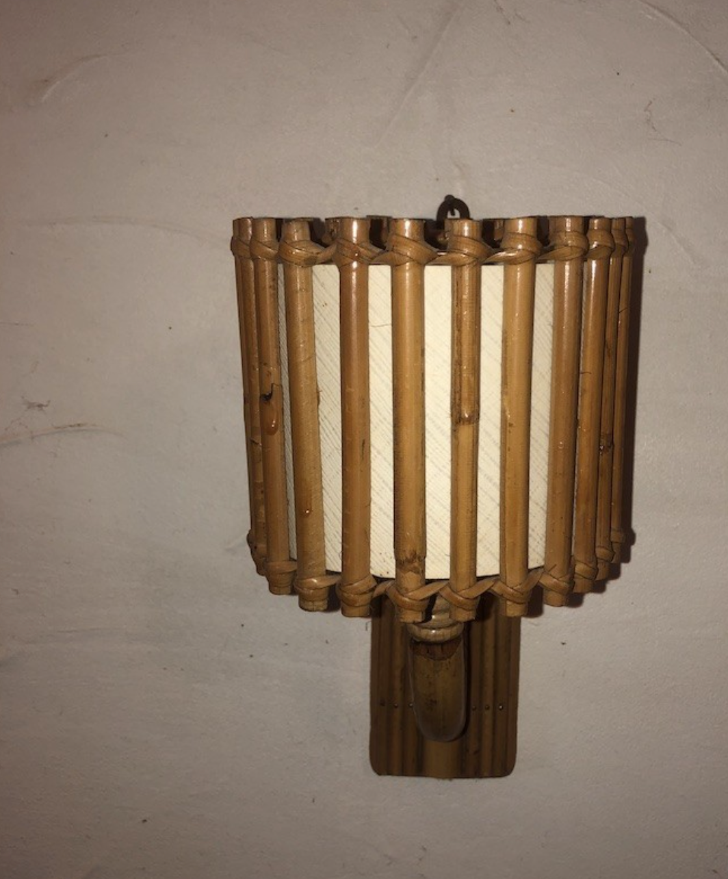 Vintage rattan wall lamp