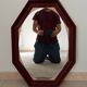 Miroir octogonale art déco en bois massif