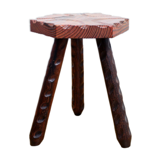 Old solid wood stool