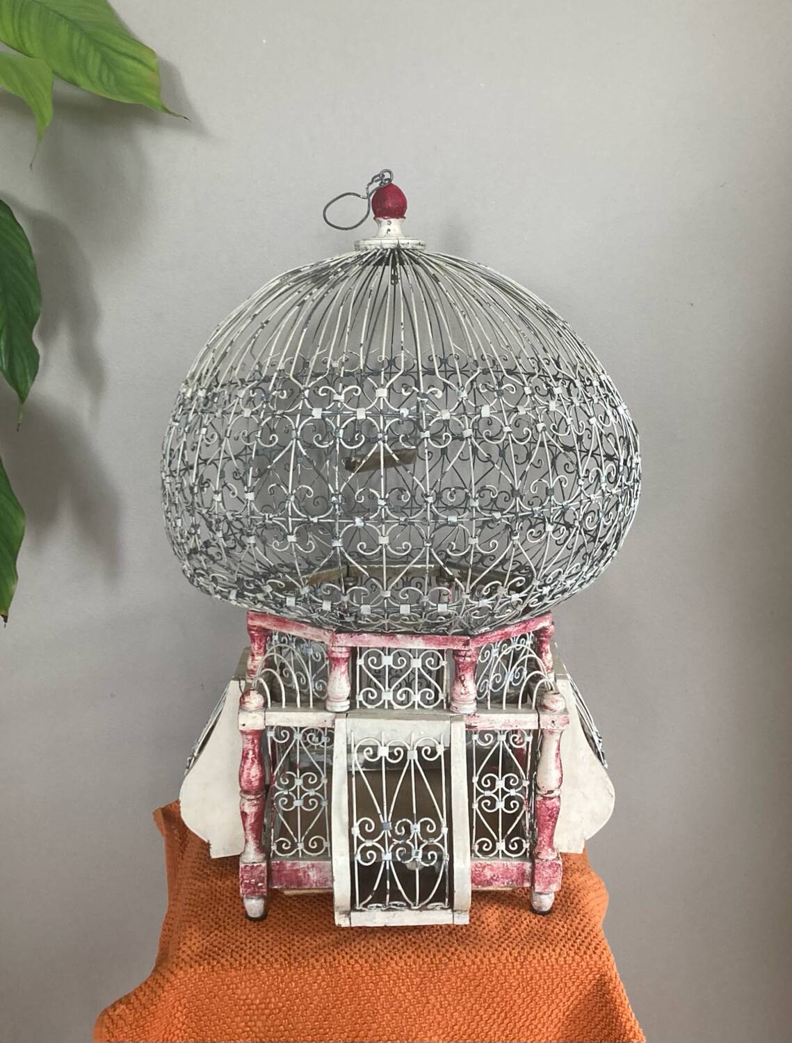 Cage artisanale époque XIXe pour petits oiseaux