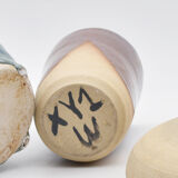 Vase roll in purple enamelled sandstone