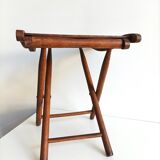 Chaise ancienne pliante 2 positions en bois latté