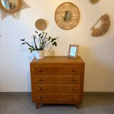 Très belle commode vintage en chêne miel