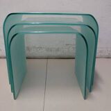Glass design nesting tables 80s