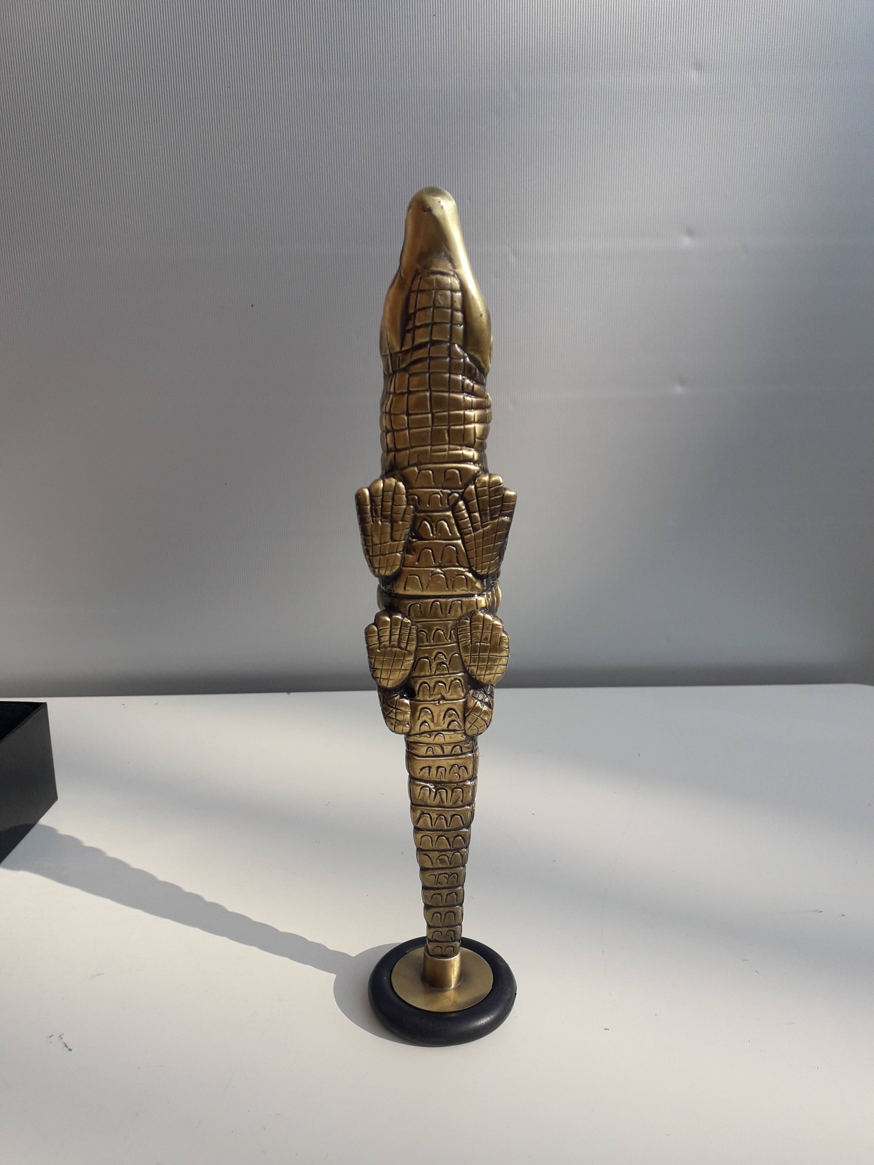 Doctor's reflex hammer Bayer brass crocodile 1960