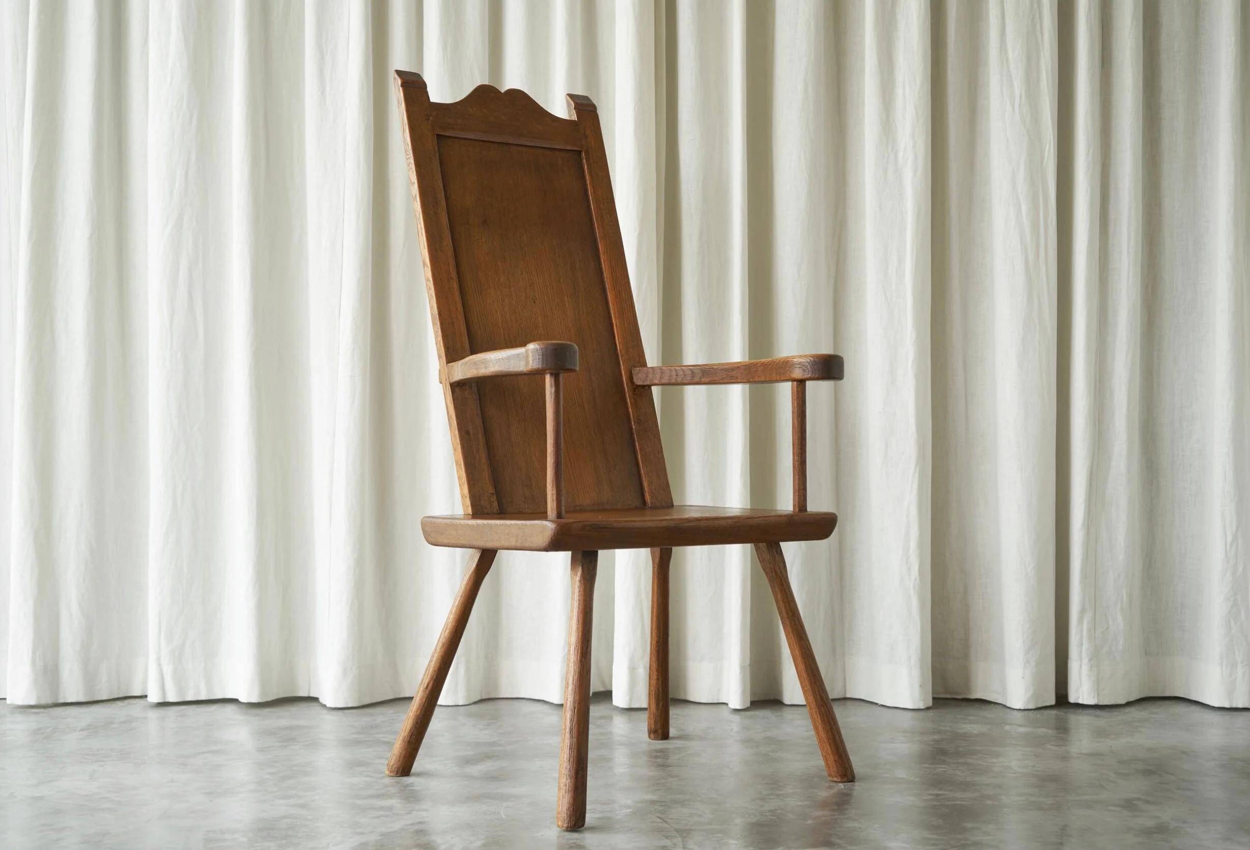 Traditional Armchair Folk Style in Oak 1930s