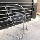 Paire de chaises pliantes en filet "aland" Niels Gammelgaard (?), chrome, 1970