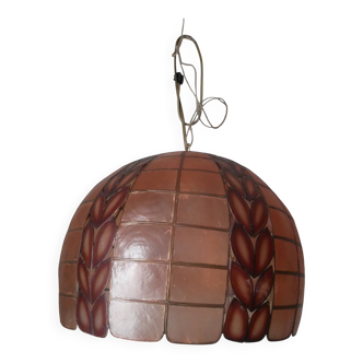 Mother-of-pearl brass pendant chandelier, bohemian country decoration, handcrafted