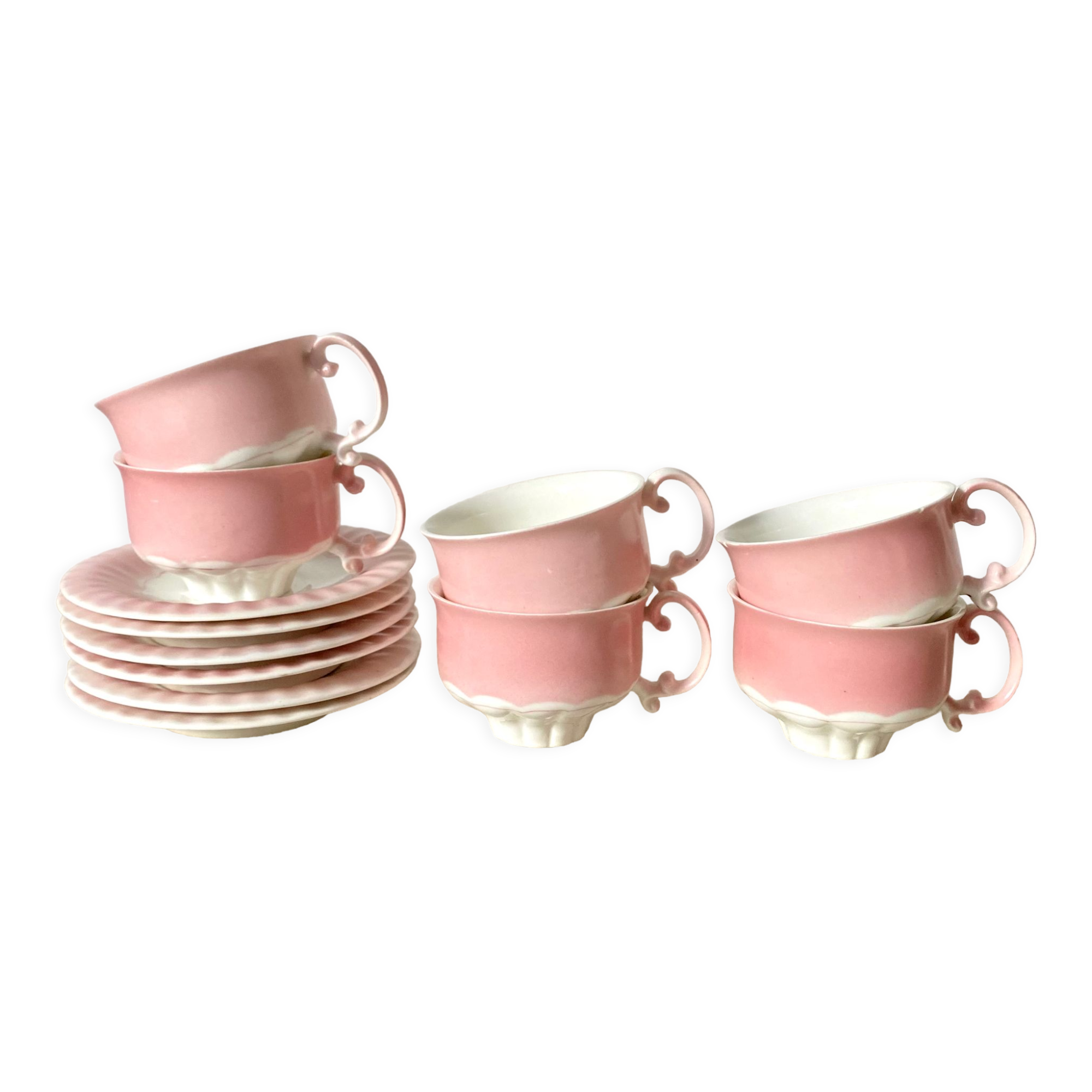Pink vintage porcelain cups