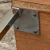 Vintage rosewood chest of drawers aluminum and chrome 1960