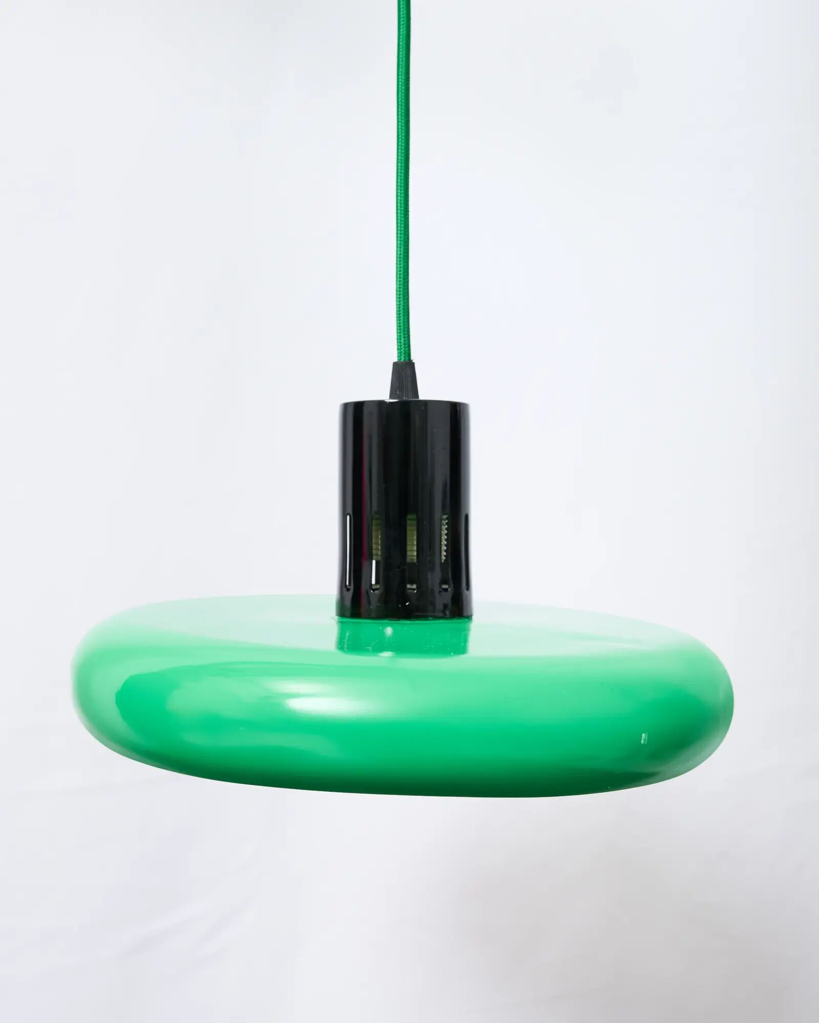 Green and black metal suspension, post-modern, 1980s.