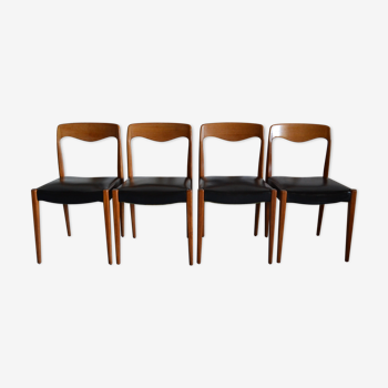 Set of 4 chairs salon by Niels O Möller No. 71 Denmark
