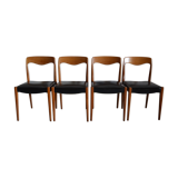 Set of 4 chairs salon by Niels O Möller No. 71 Denmark