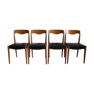 Set of 4 chairs salon by Niels O Möller No. 71 Denmark