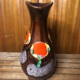 Ancien pichet poet laval « brigitte »céramique peinte vintage