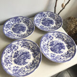 Set of blue English plates