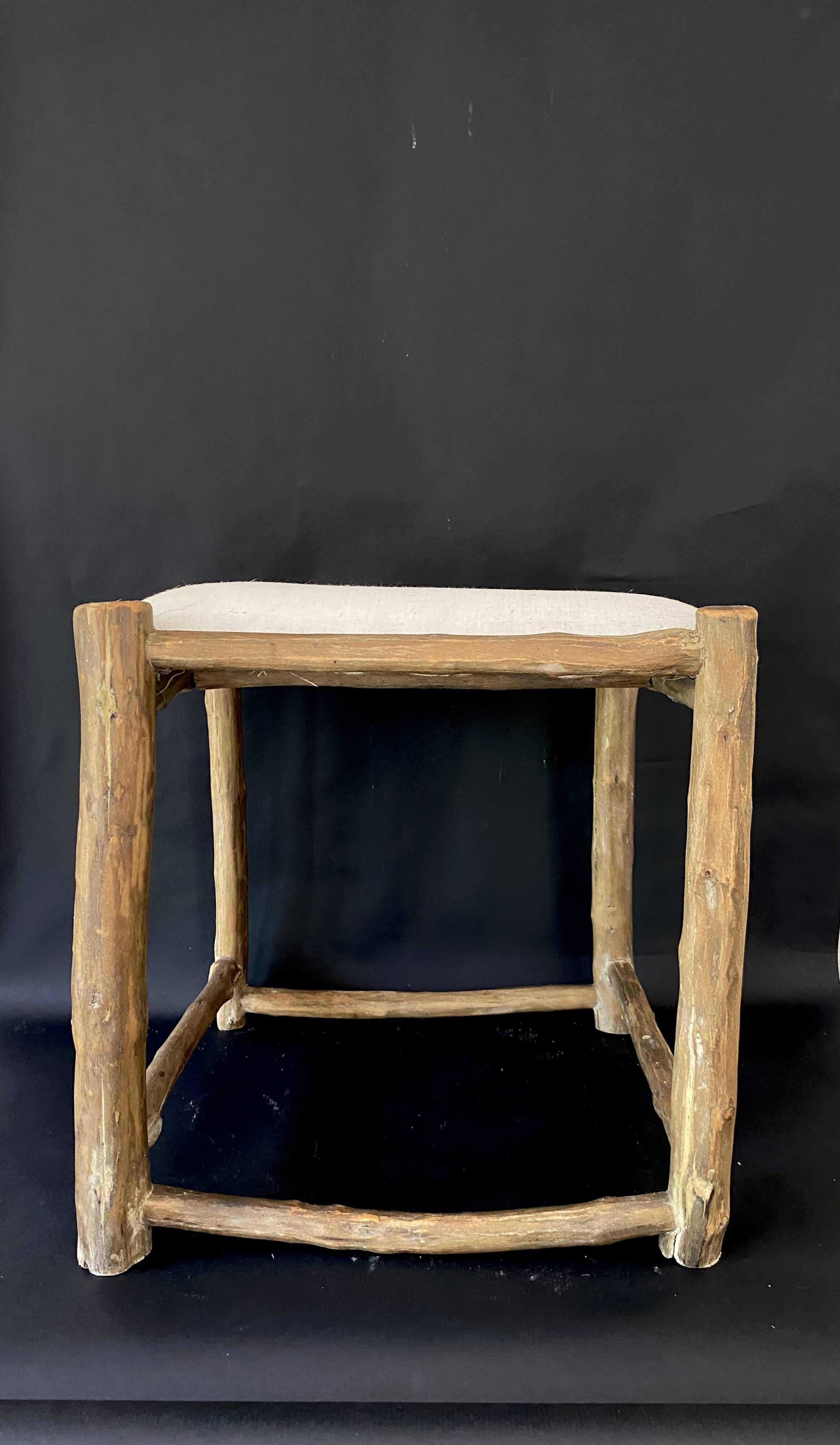Pair of olive wood stools