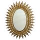 Miroir soleil en fer forgé doré, Espagne Ibiza années 50