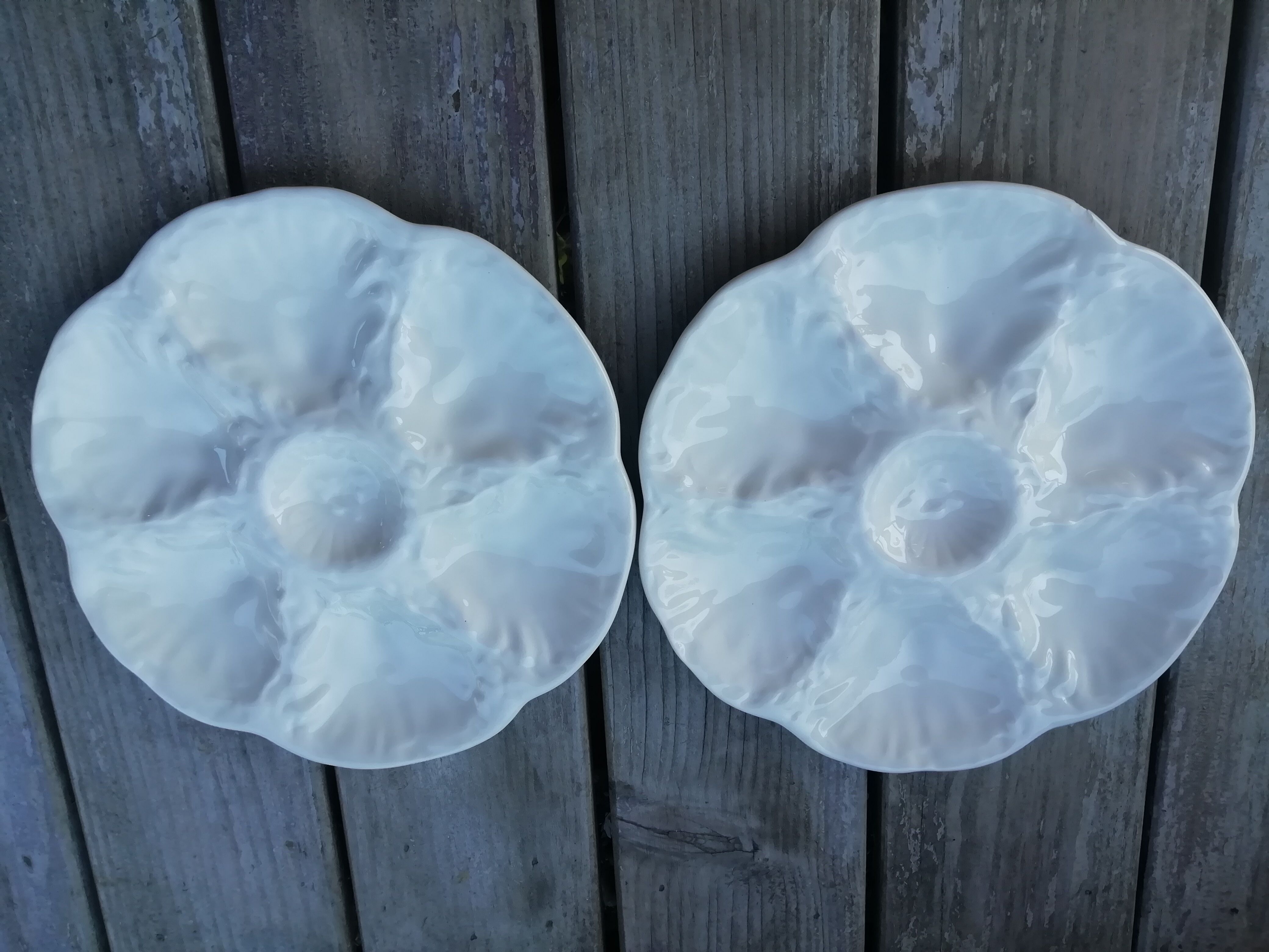Pair of Gien oyster plates