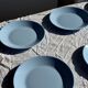 Set of 6 vintage blue dessert plates D18 (1)