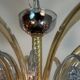 Venetian lustre in two-colour Murano glass, blue and gilded, circa 1990.