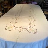 Hand embroidered coat ofkin and old guipure lace