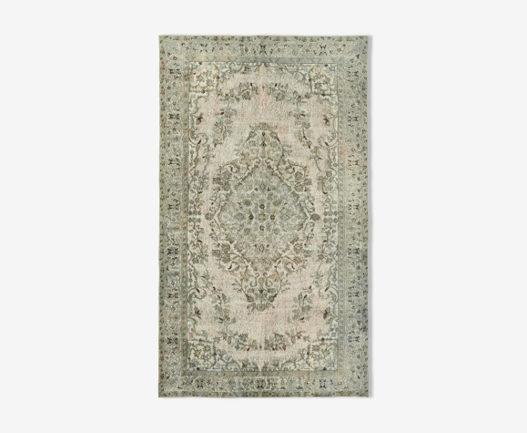Tapis contemporain anatolien des années 1970 173 cm x 291 cm tapis gris fait à la main