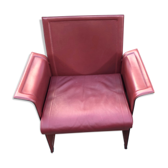 Armchair by Mateo Grassi in leather, from the 1960s