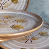 Six Niderviller stoneware plates with vintage plant décor