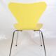 Set Of 6 Seven Chairs Model 3107 Lacquered In Yellow By Arne Jacobsen For Fritz Hansen From 1990s