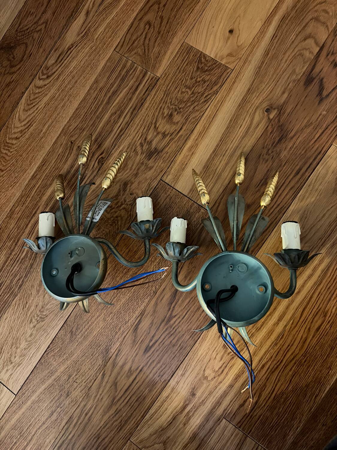 Pair of spike wall lights