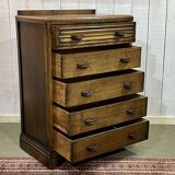 Commode anglaise Art déco en chêne des années 1950