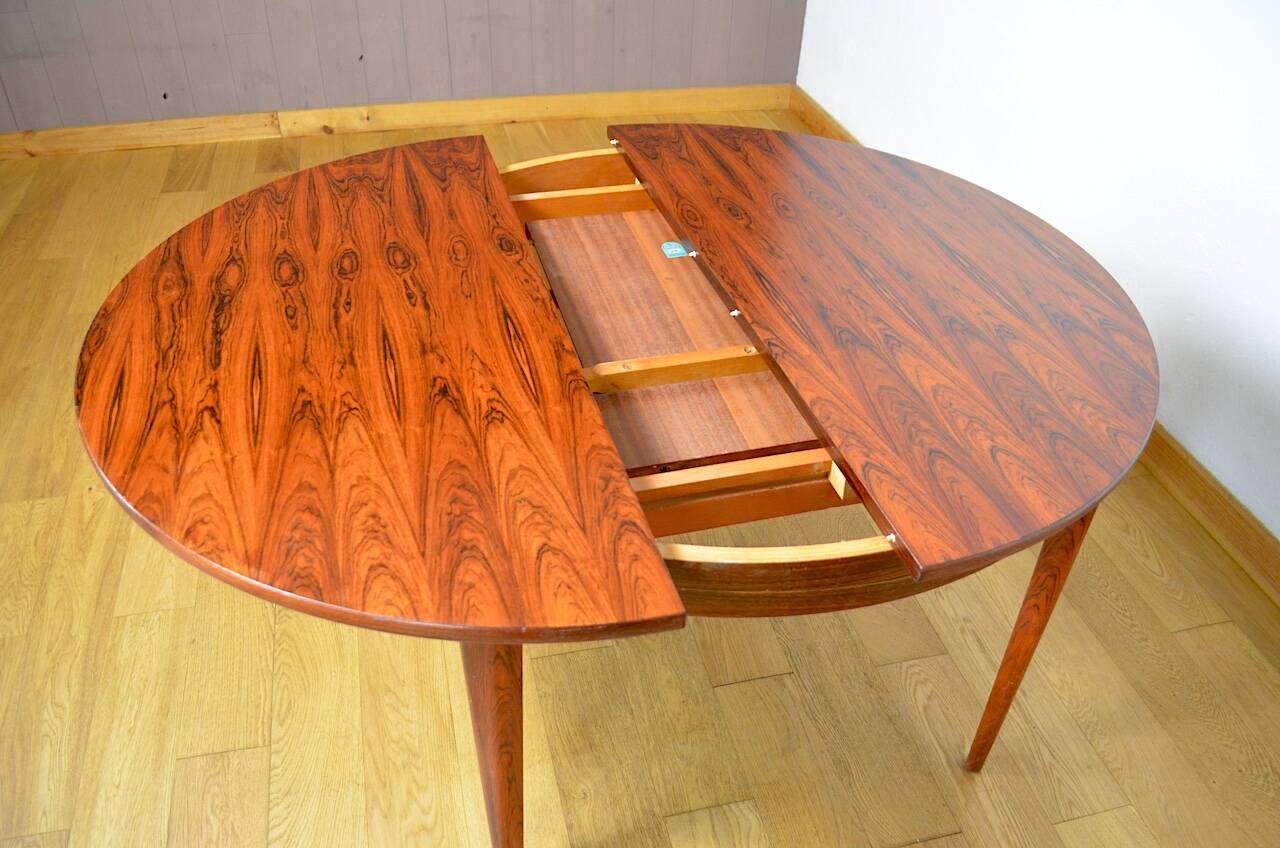 Vintage 1960s Rio Rosewood Scandinavian Design Dining Table
