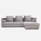 Corner sofa MALMO silver velour, Scandinavian design