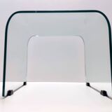 Table basse carrée en verre aigue-marine