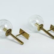 Vintage brass and glass wall lights, 1960s Doria Leuchten