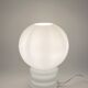 Vintage white glass table lamp bulb by Glashütte Limburg 1979