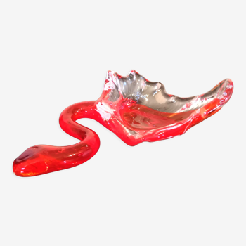 Free-form ashtray signed by master glassmaker Pascal Guernic