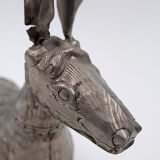 Boîte à bétel ancienne en métal argenté - Cambodge, première moitié du 20ème siècle