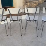 Table and 4 chairs in white formica