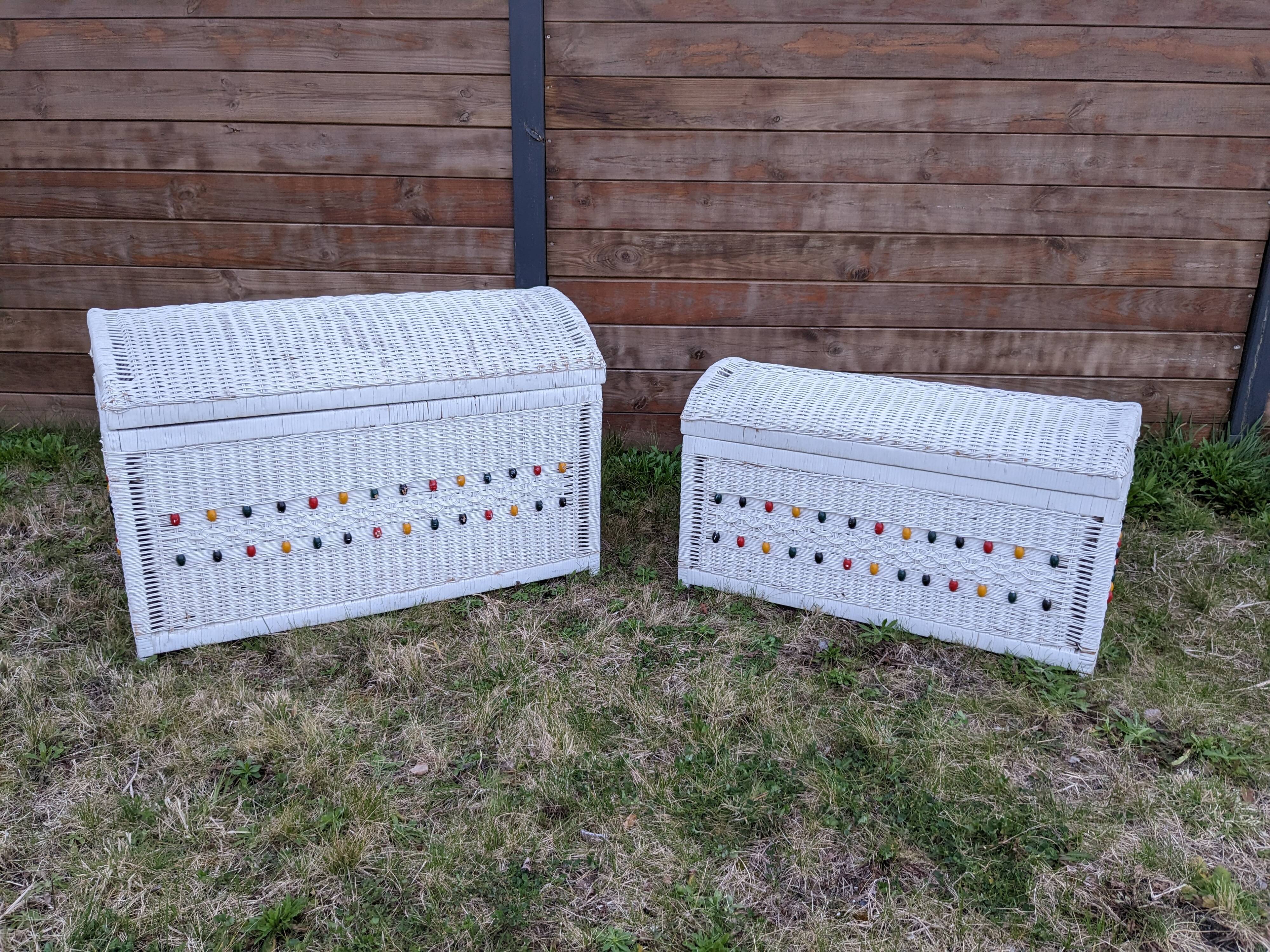 Vintage wicker chest shabby chic