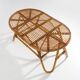 Table basse ovale en osier, années 1950