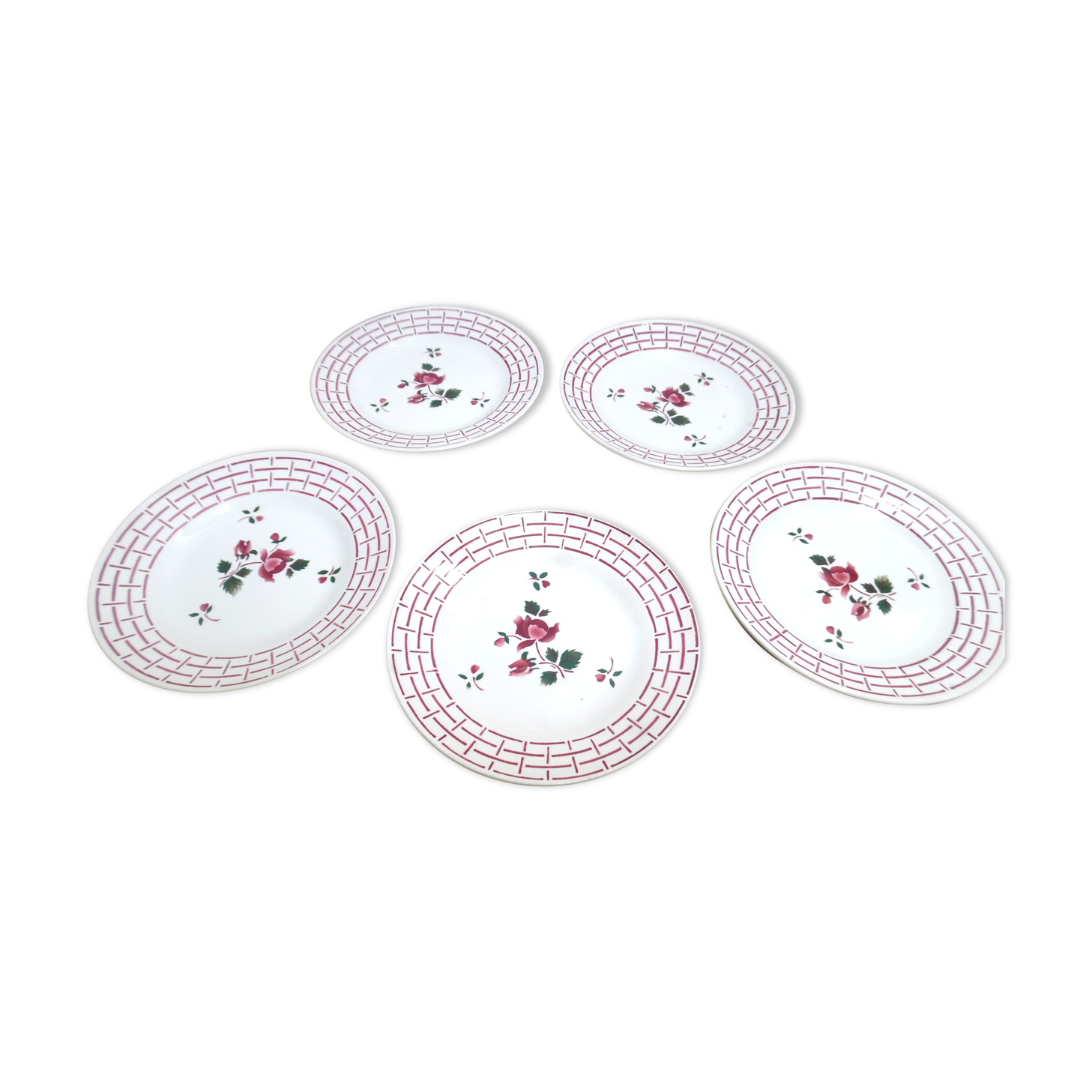 5 assiettes à dessert Digoin Sarreguemines