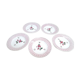 5 assiettes à dessert Digoin Sarreguemines