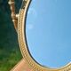 Miroir de table vintage en laiton doré – style Napoléon III,