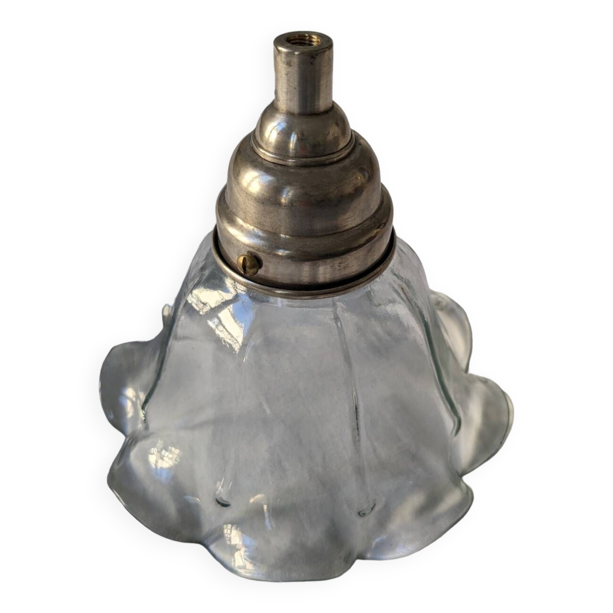 Retro glass and metal pendant light