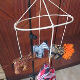 Animal mobile in wax fabric