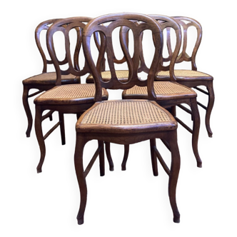 6 chaises louis philippe cannées