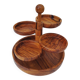 Aperitif server, olive wood, 70's design.