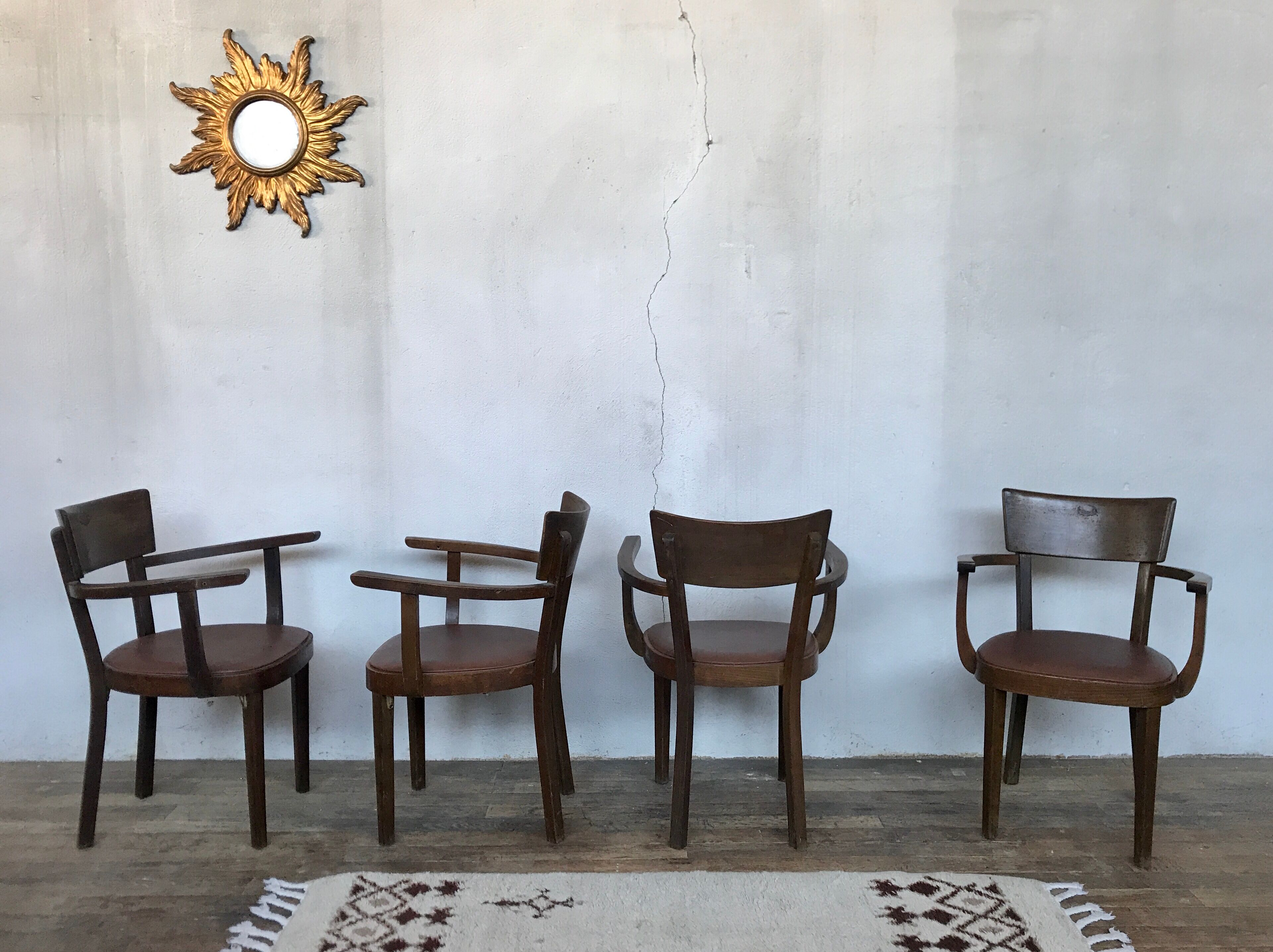 Series of 4 Baumann chairs 1950